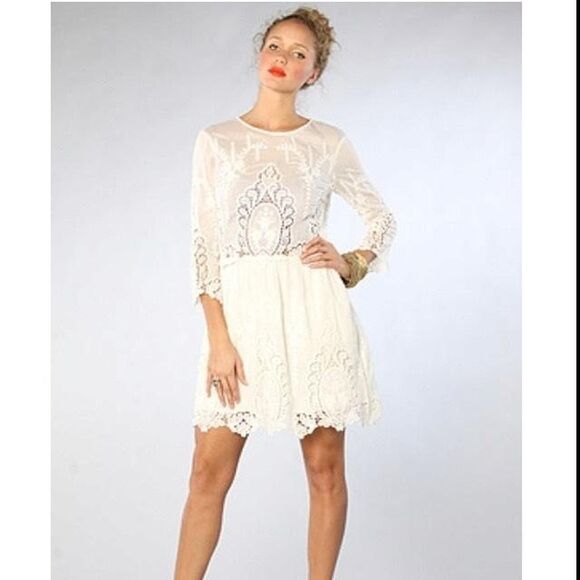 Dolce vita Women's Cream and White Dress - Picture 1 of 5